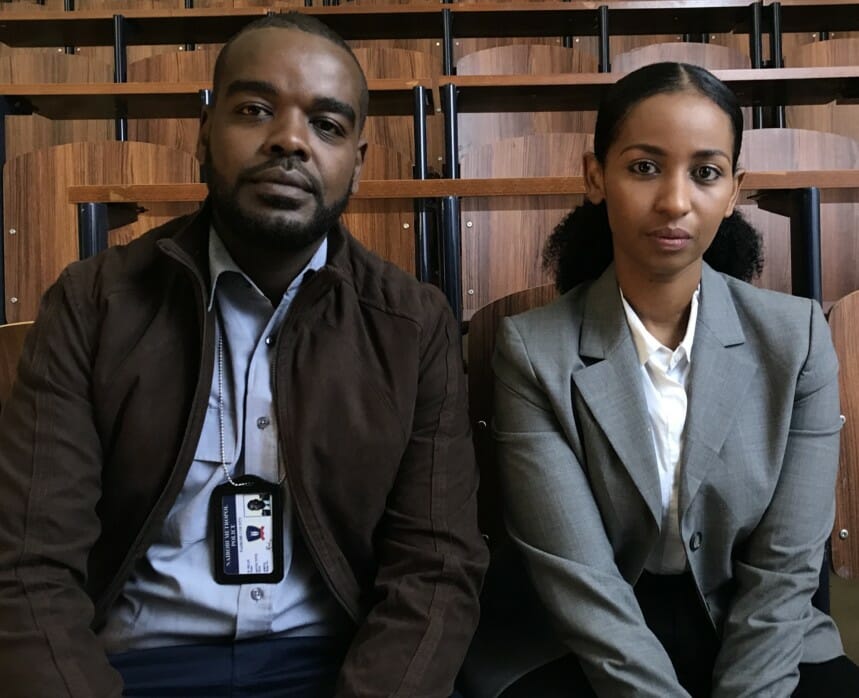 Alfred Munyua and Sarah Hassan in Crime and Justice on Showmax