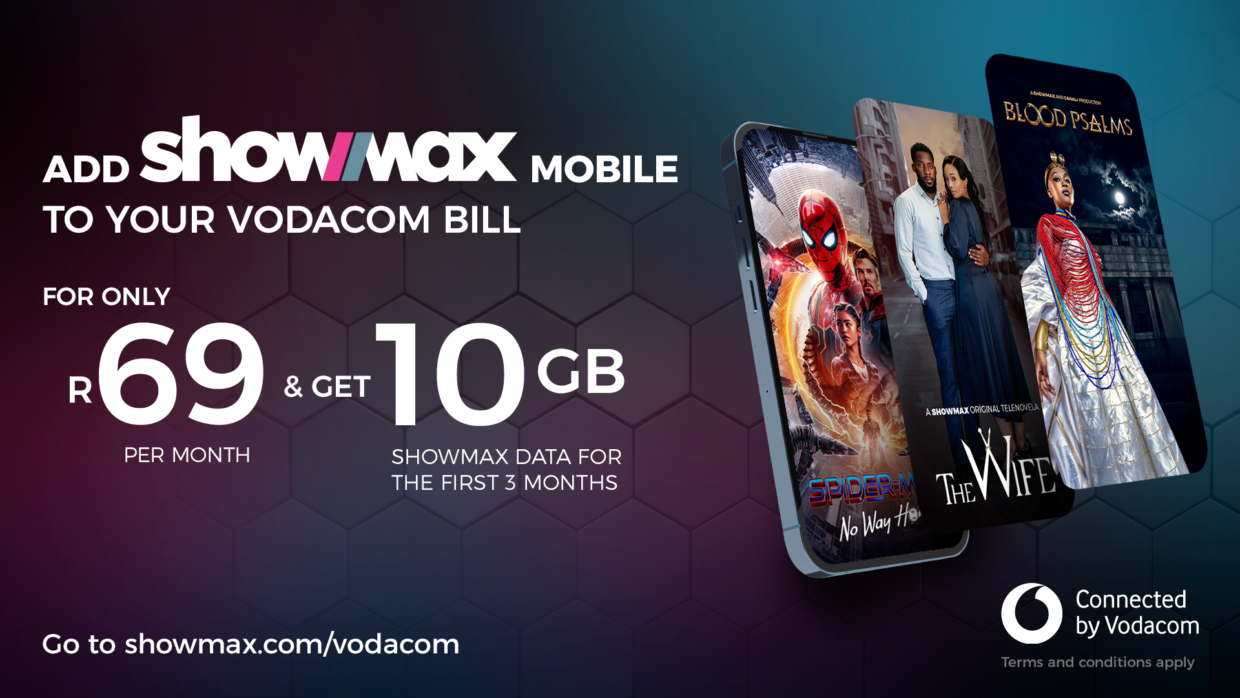 Pay R69 for Showmax Mobile with Vodacom and get 10GB of streaming data