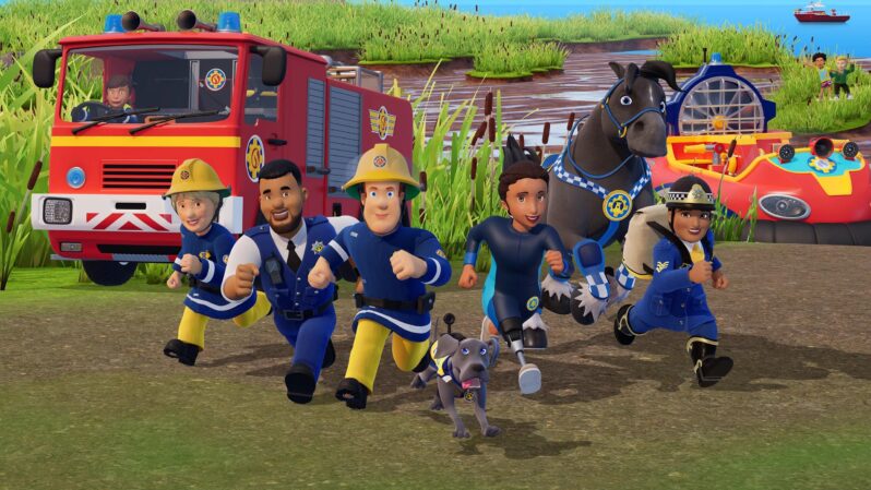 Animated image depicting the characters of Fireman Sam S14