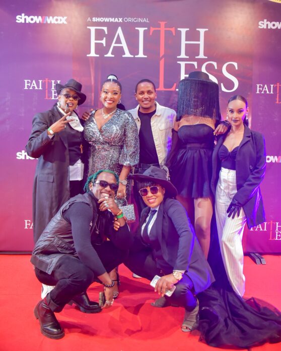 The cast of Kenyan Showmax series Faithless at the premiere event.