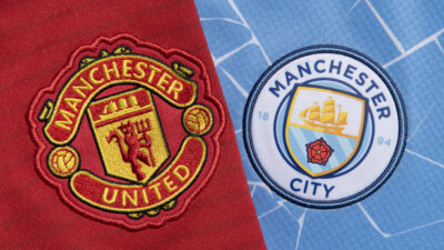 The Manchester United and Manchester City Club Badges - see them live on Showmax Pro