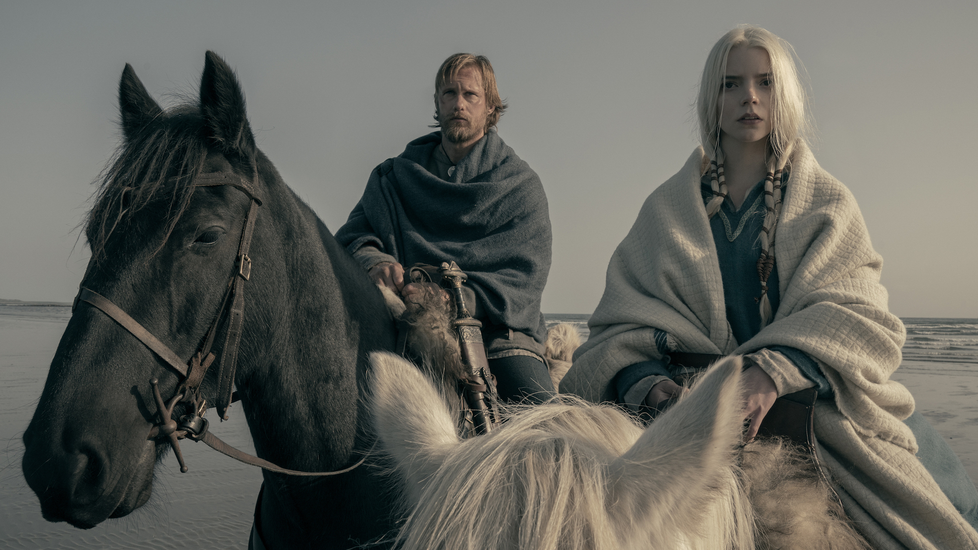 Alexander Skarsgård and Anya Taylor-Joy in the film, The Northman
