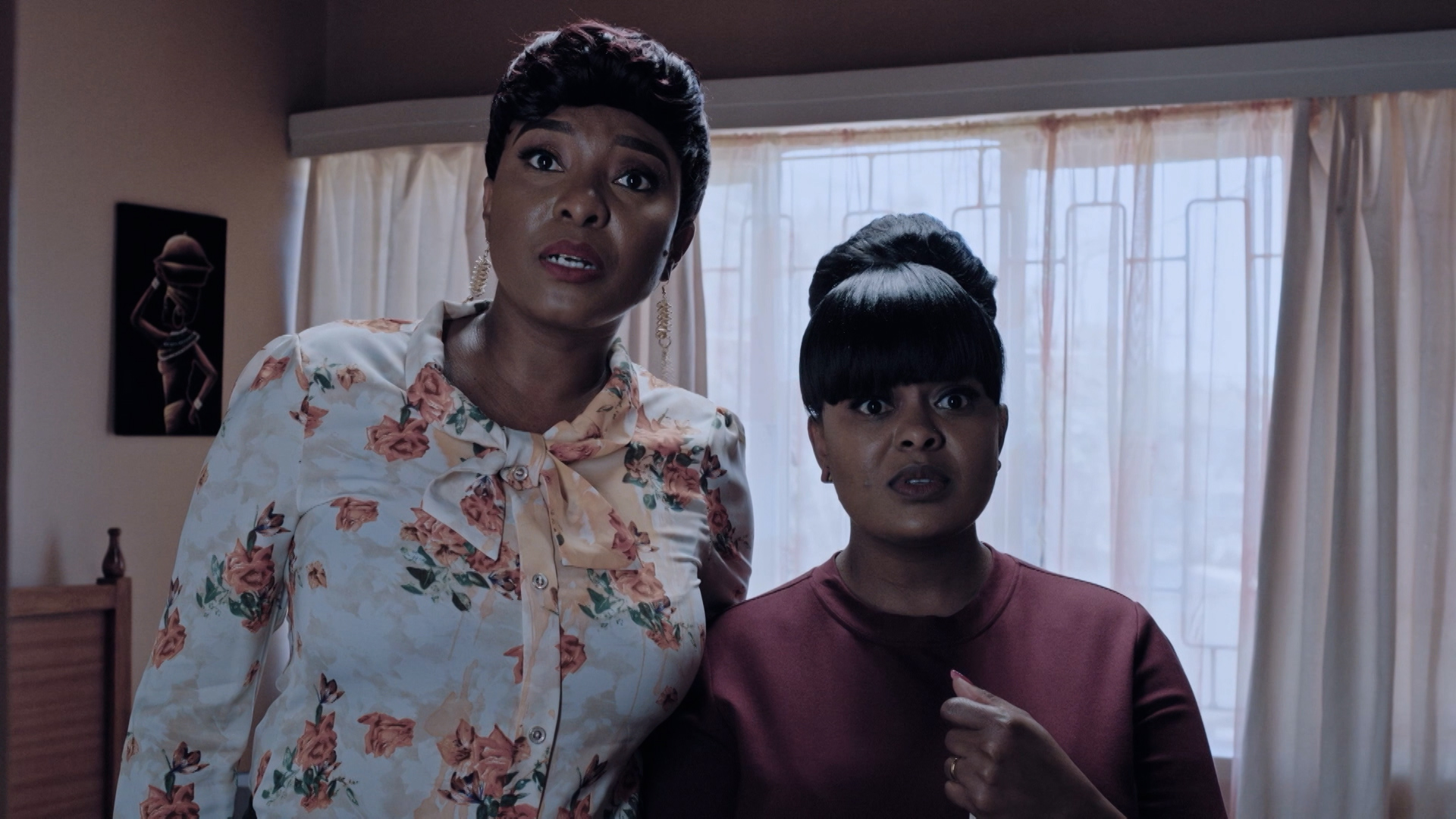 Fatma Mohammed as Hope and Avril Nyambura as Deborah in Faithless S1 on Showmax