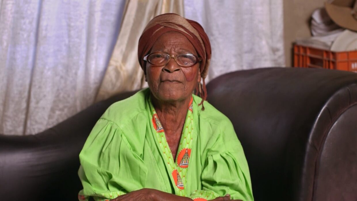 Lindokuhle's grandmother, Agnes Cele in Imibuzo episode 9 on Showmax.