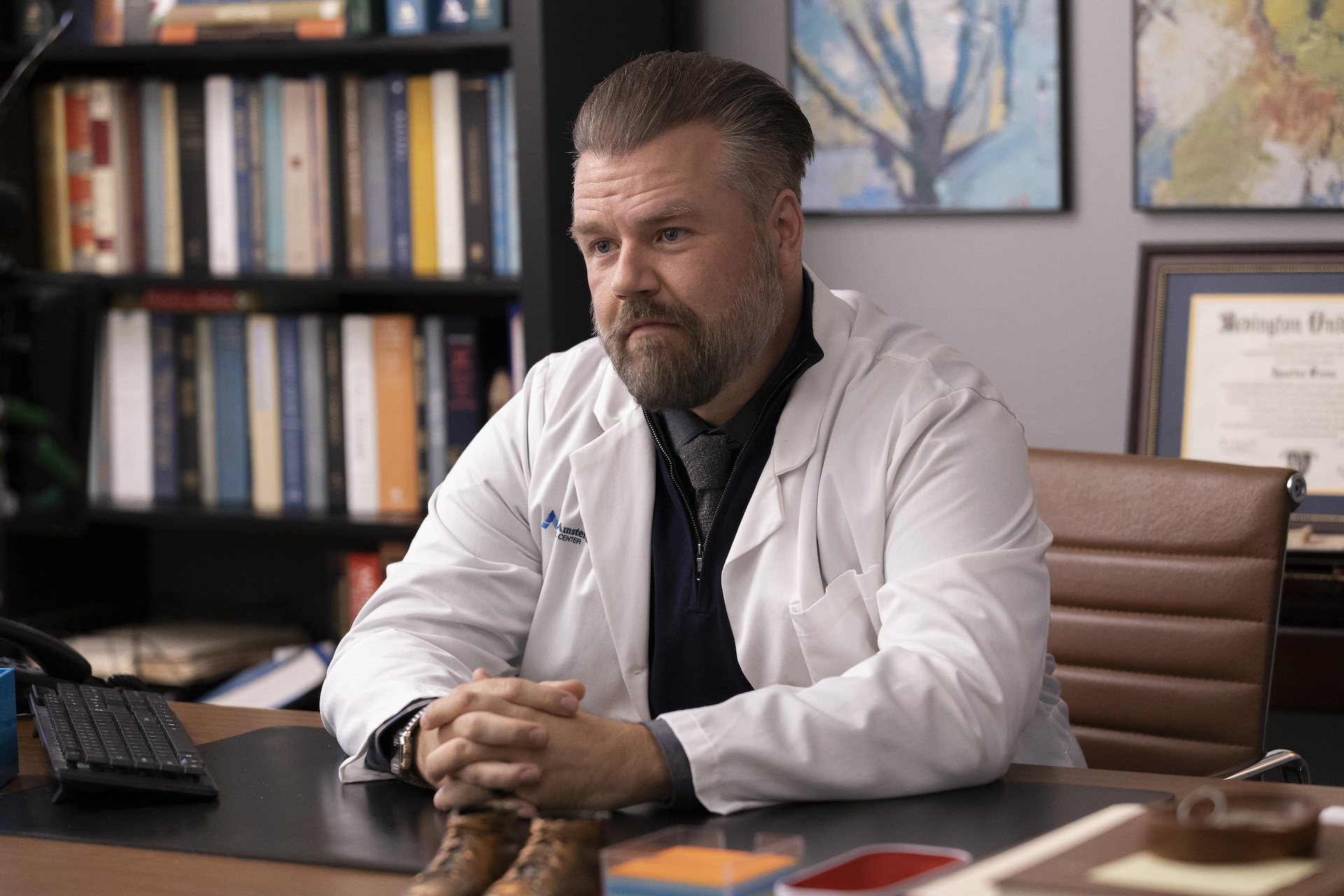 Tyler Labine as Dr Iggy Frome in New Amsterdam