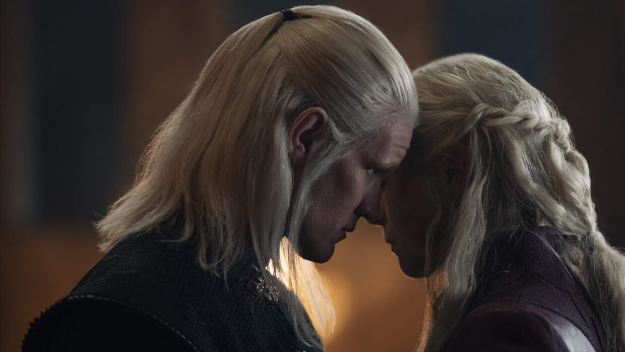 Matt Smith as Daemon Targaryen and Emma D’Arcy as Rhaenyra Targaryen in House of the Dragon