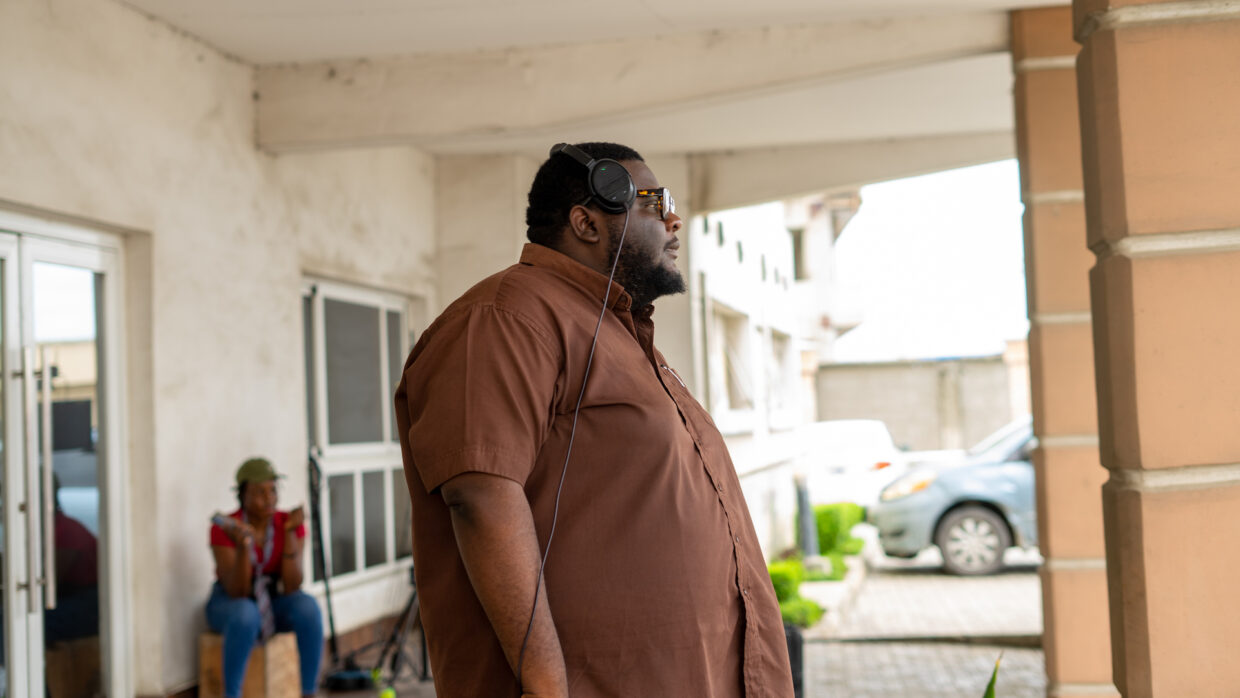 Wande Thomas on the set of Under the Influence on Showmax