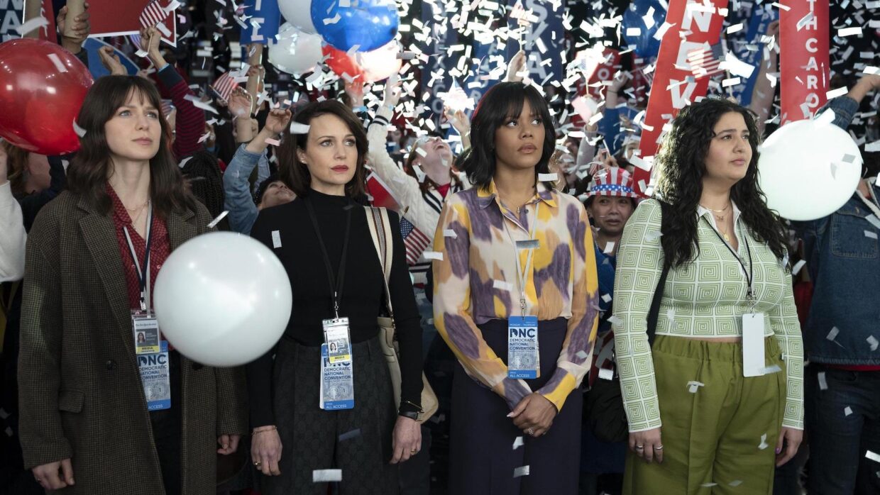 Melissa Benoist, Carla Gugino, Christina Elmore and Natasha Behnam in The Girls on the Bus