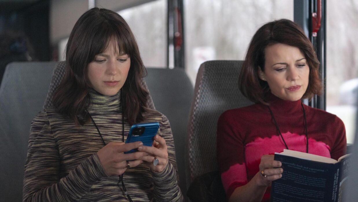 Melissa Benoist as Sadie and Carla Gugino as Grace in The Girls on the Bus