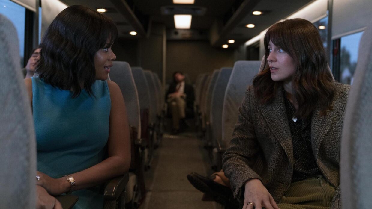 Christina Elmore and Melissa Benoist in The Girls on the Bus