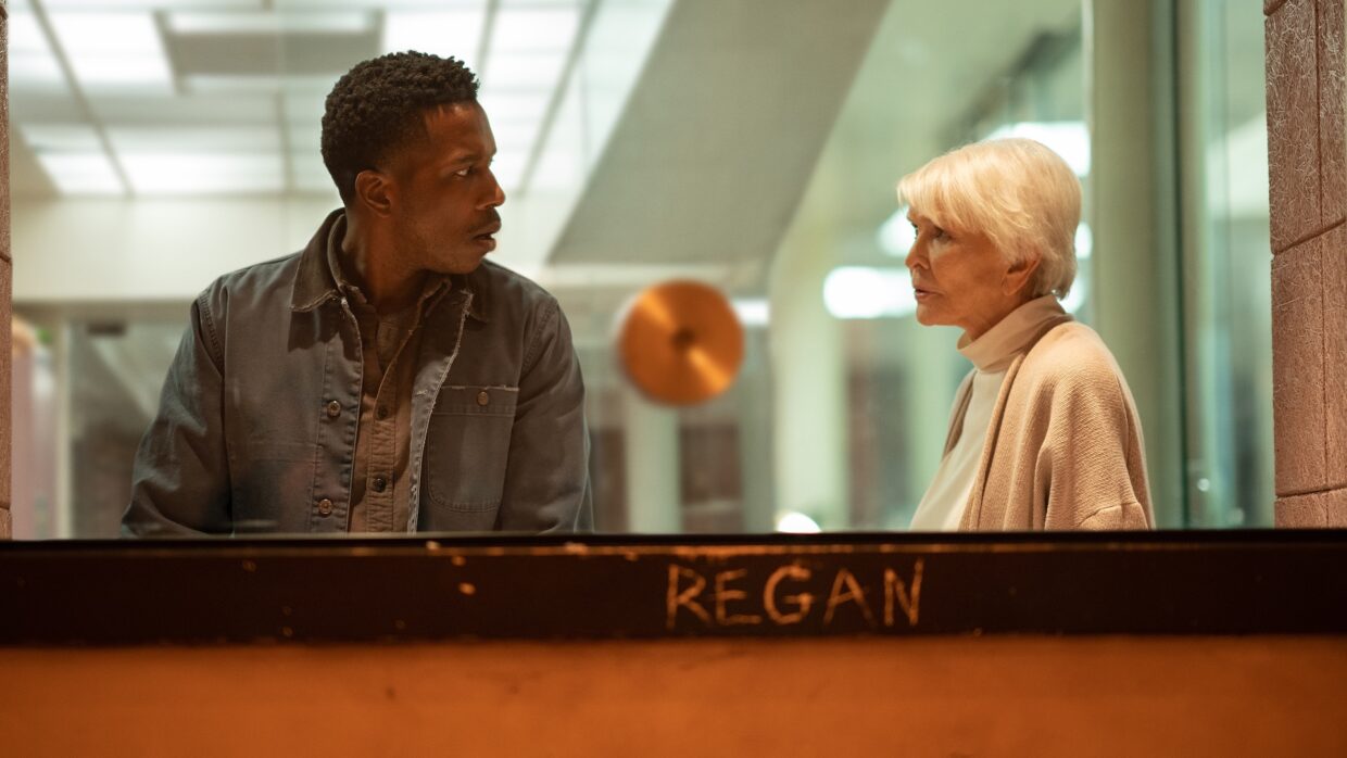 Leslie Odom Jr as Victor and Ellen Burstyn as Chris MacNeil in The Exorcist: The Believer